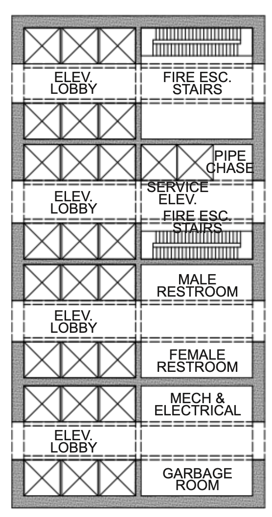  Building core layout