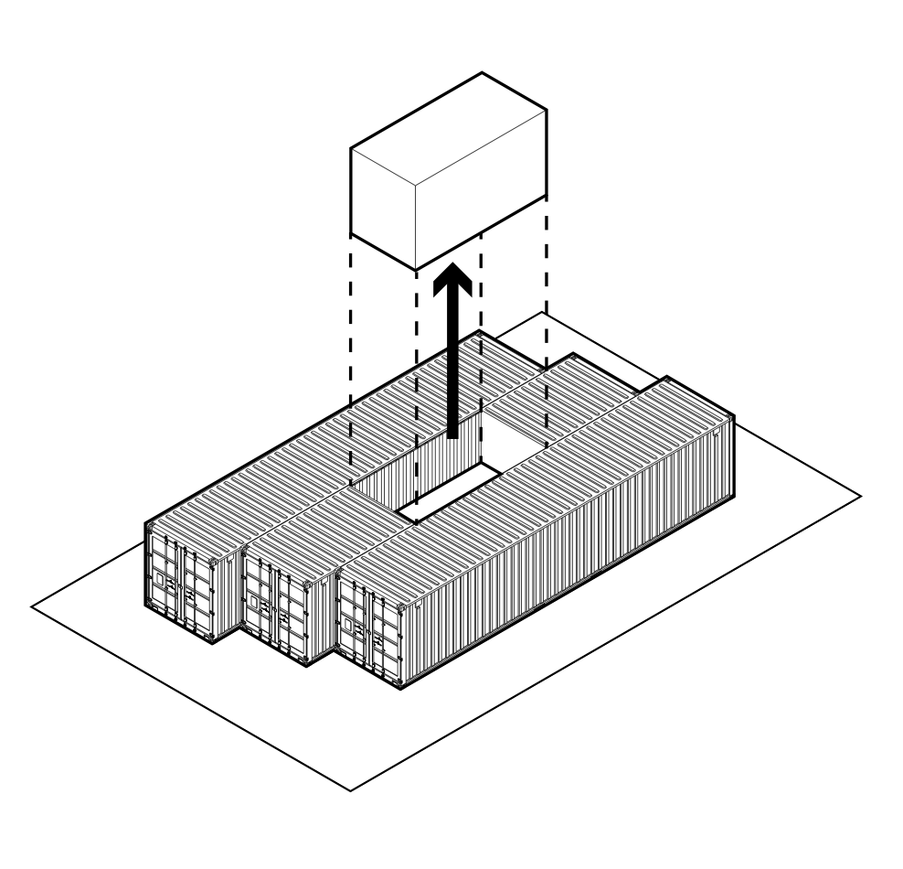 Container form of the building