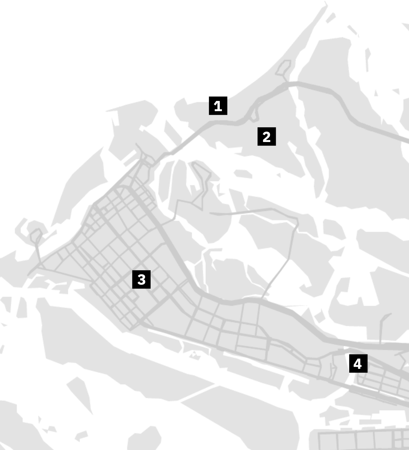Map of Urban Fabric exhibition locations