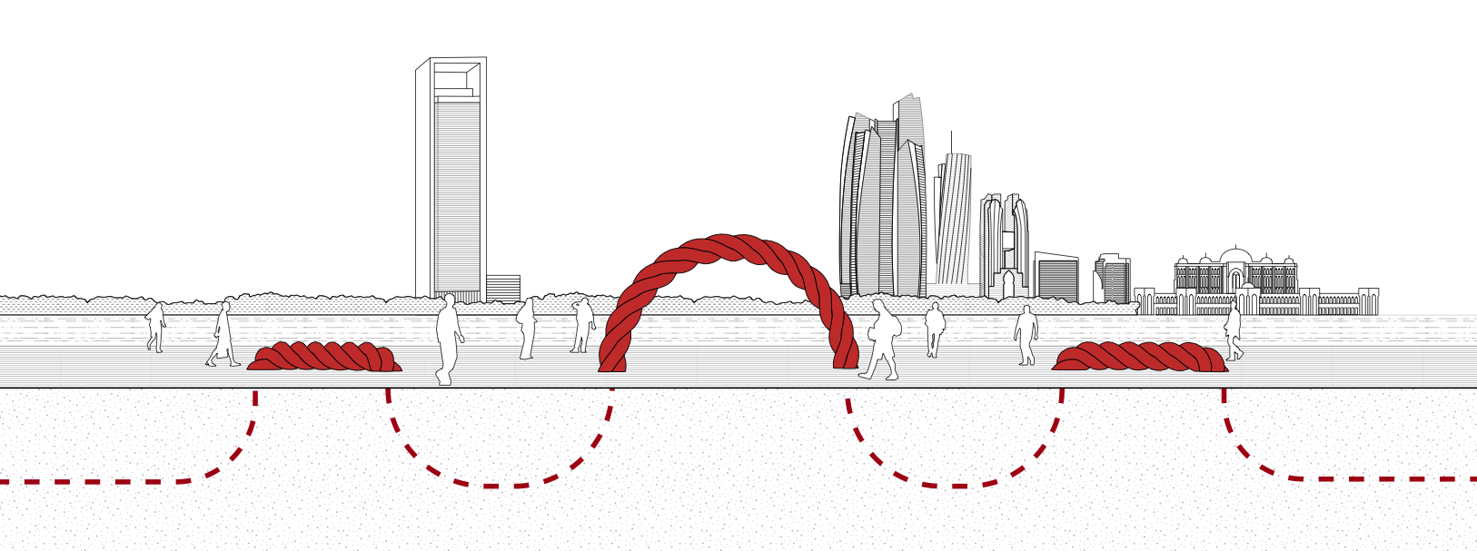 Conceptual Perspective Section of Urban Fabric
