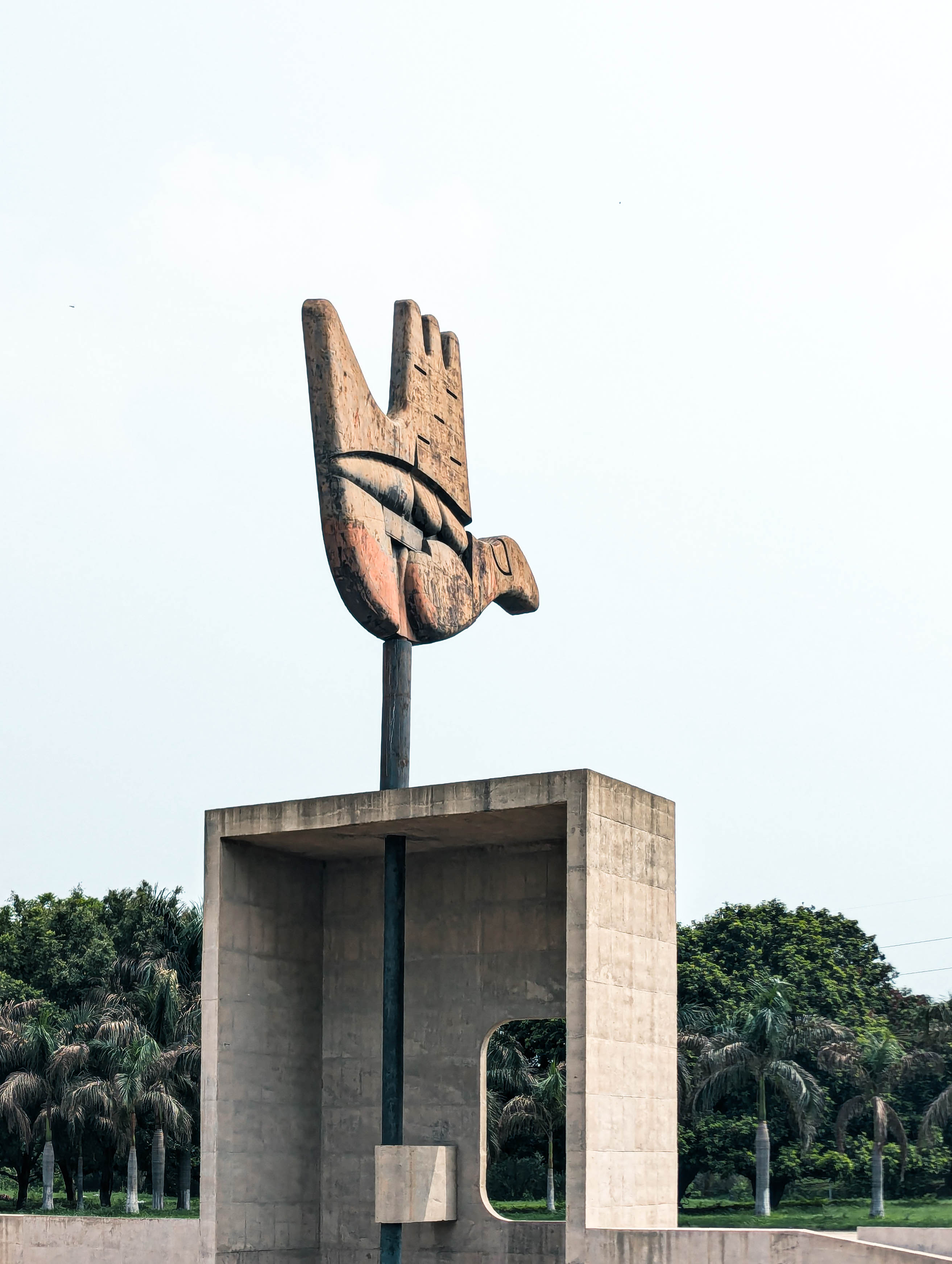 The Open Hand Monument, a now enduring symbol of Chandigarh.